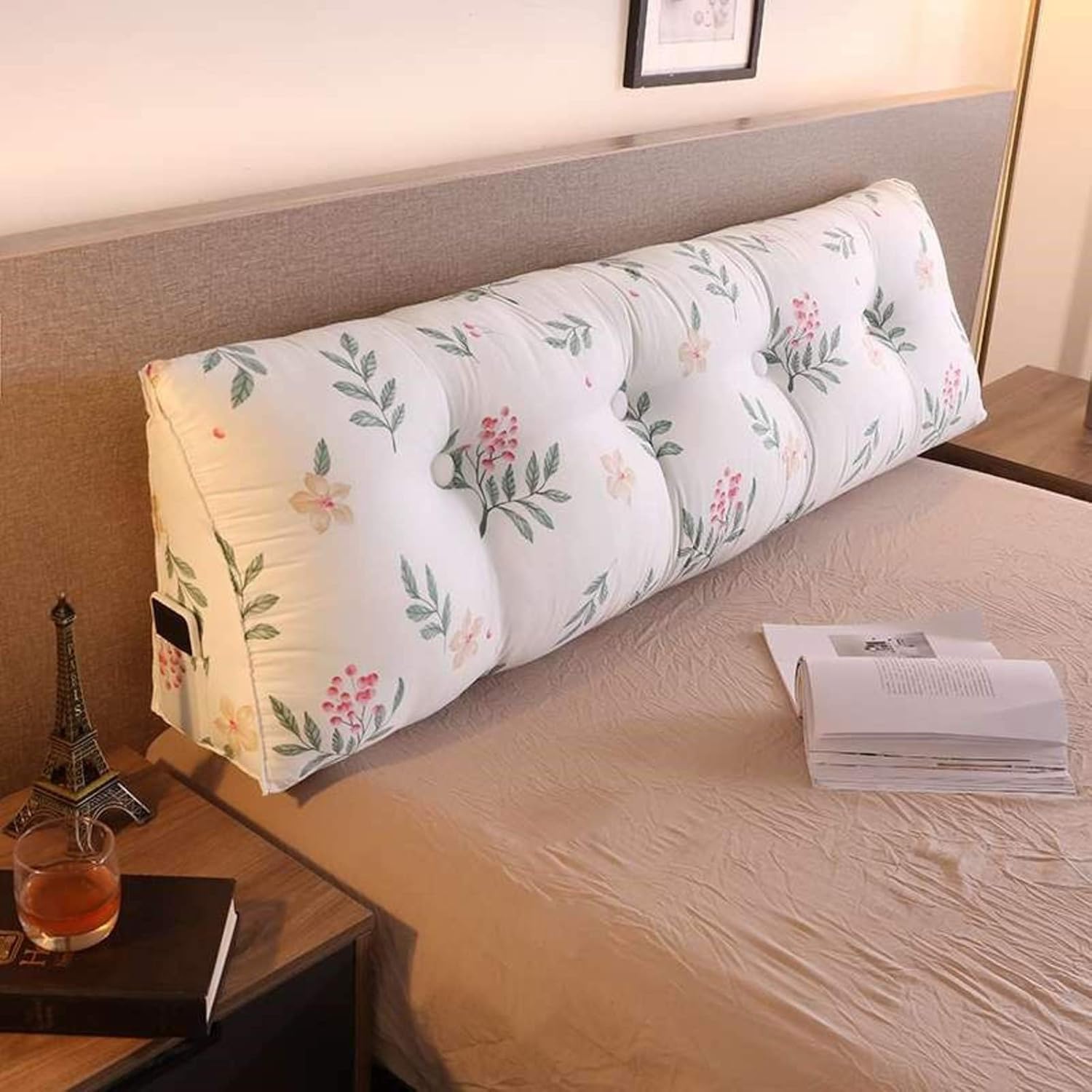 Trianglular Cojín Junto A La Cama Raya Tatami Cojín De Respaldo De