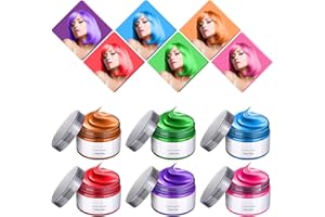 JEBOUSIKE Temporary Hair Color Wax, Hair Color Dye for Girls Kids Age 4 5 6 7 8 9 10+, 6 Color Men&Women Washable Hair Pomades Hairstyle Clays Birthday Christmas Cosplay(Blue+Green+Orange+Pink+Purple+Red)