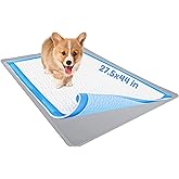 TidyFriend Dog Pee Pad Holder Tray Fits for 27.5” x 44” Wee Wee Pee Pads - Stable Grip, Raised Edges, Quick-Wipe Silicone Surface Dog Potty Tray Holder for Indoor Flooring Protection (Light Grey)