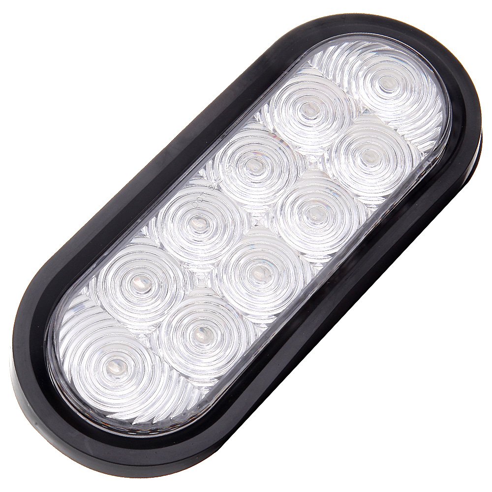 Photo 1 of LBRST 6" Red Oval Truck Trailer Led Tail Stop Brake Lights Taillight Backup Reverse Tail Lights Led Stop Turn Tail Lights Waterproof Super Bright with Flush Mount Grommets for Boat Trailer Truck RV