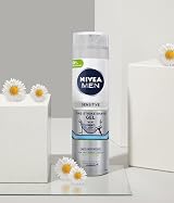 NIVEA MEN Sensitive One Stroke Shave Gel 200ml Chamomile Vitamin E Beard view 8