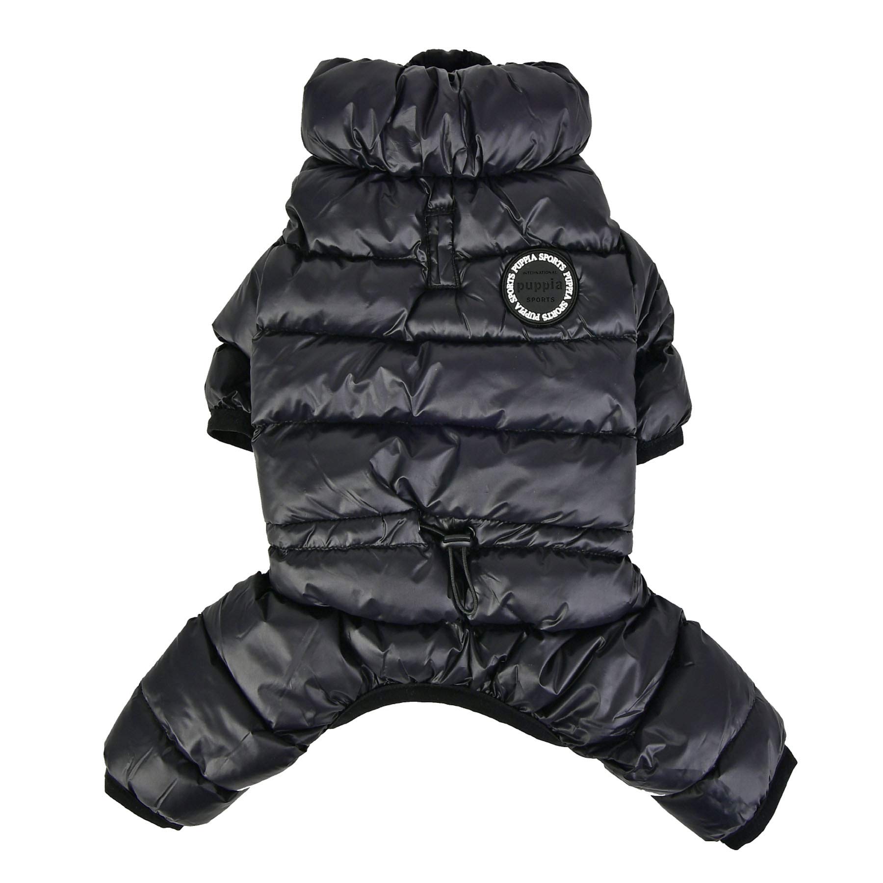 Puppia Winter Ultralight Dog Jumpsuit B Waterproof Warmth for Cold Weather Zipper Closure for Small and Medium Dogs, Black, X-Large