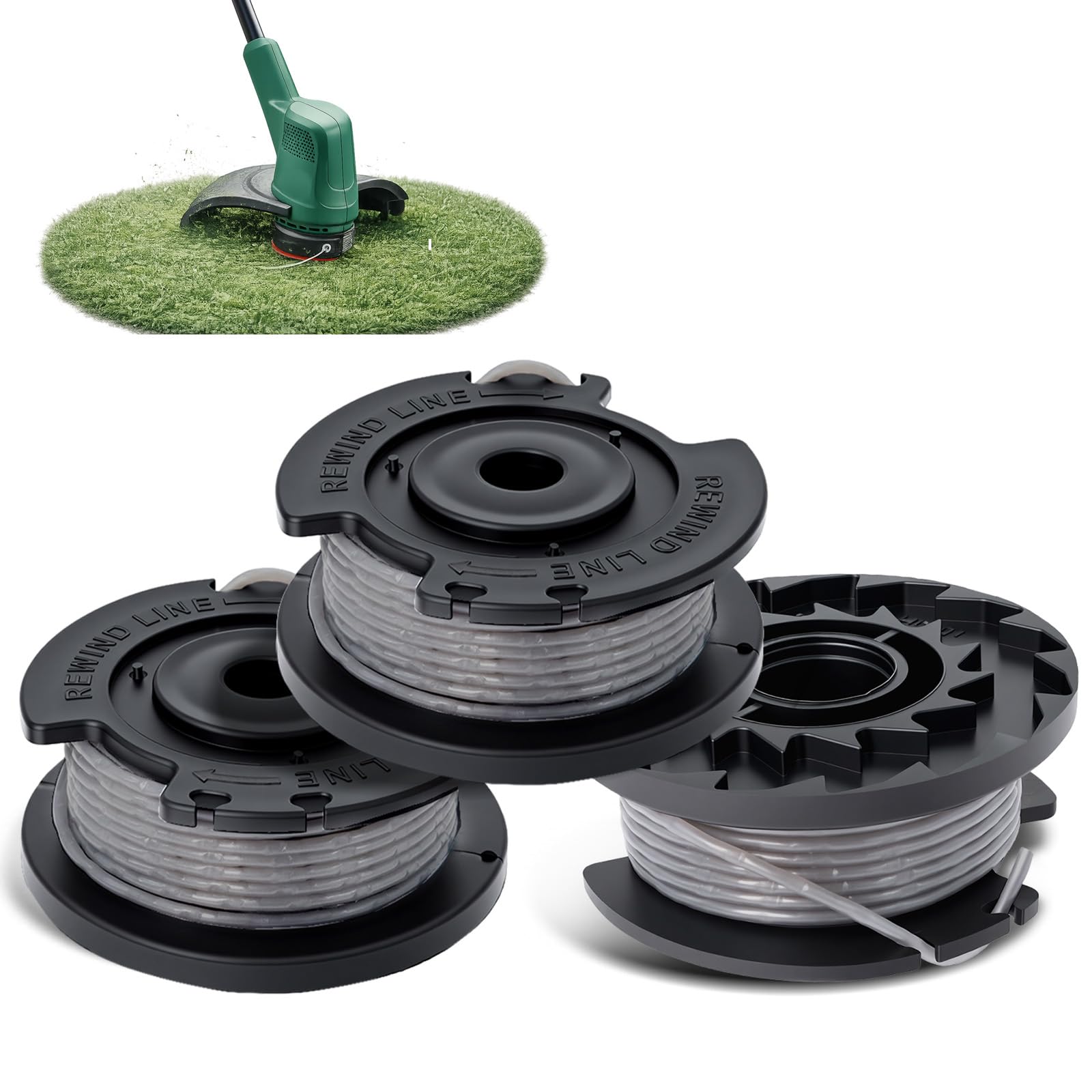 F016800569 Strimmer Spool and Line Compatible with Bosch EasyGrassCut ART 23 SL 26 SL Replace F016800385 F016800569 by Poweka Pack of 3
