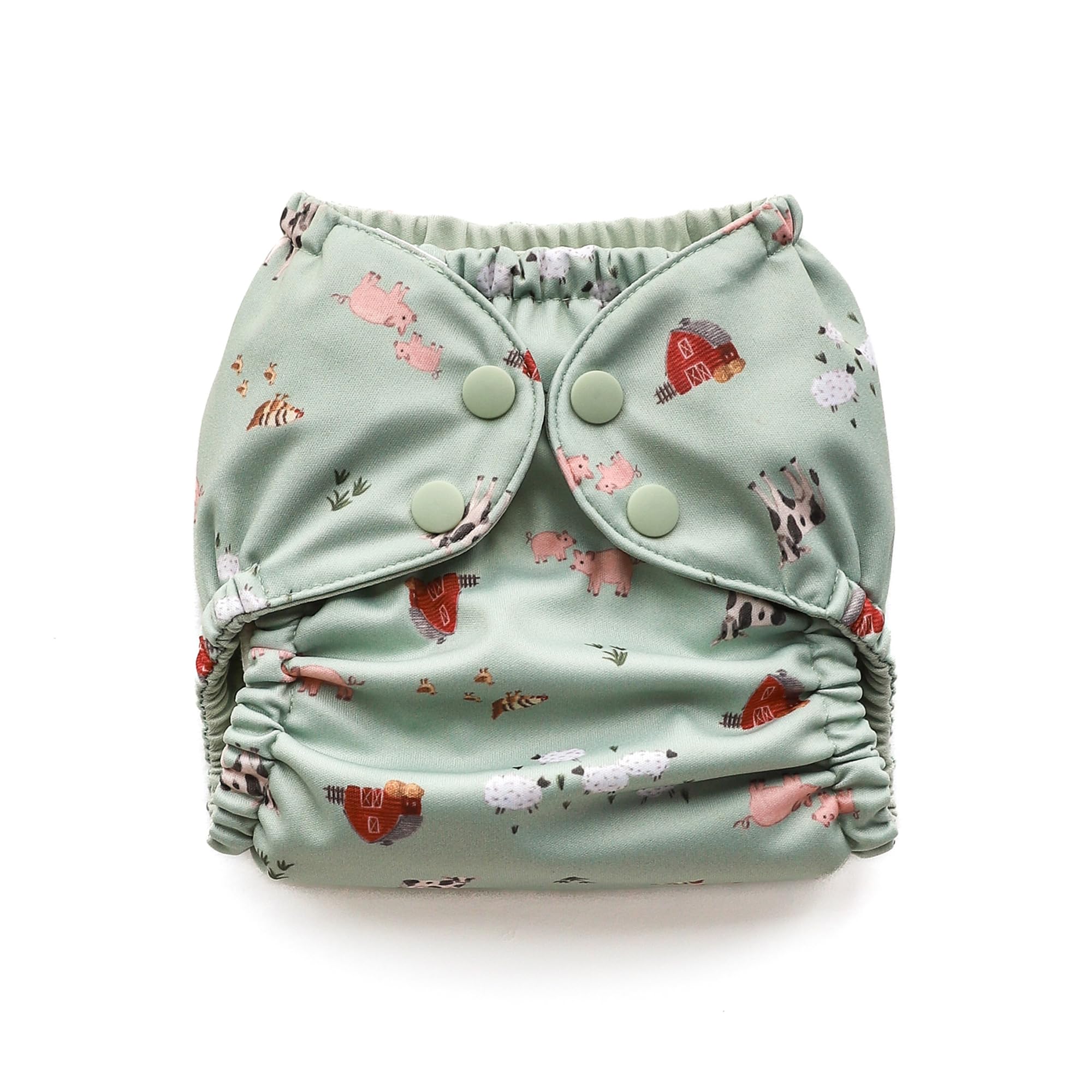 Esembly Cloth Diaper Cover, Barnyard Buddies, Size 2 (18-35lbs) | Reusable, Waterproof, Breathable and Adjustable Outer Layer