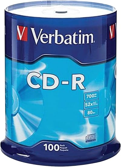 Verbatim CD-R 700MB 80 Minute 52x Spindle 100 Pack Blank Disc Media