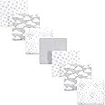 Little Treasure Hudson Baby Cotton Poly Flannel Receiving Blankets Multipack, Grey Clouds, 30x30 inches
