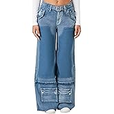 Forever 21 Womens Acid Wash Belted Jeans