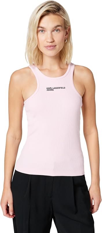 Damen Ribbed Logo Tank Märchen L