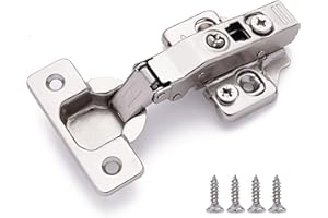 DecoBasics Full Overlay European Soft Close Cabinet Hinges for Kitchen Cabinets (20 Pcs) -105° Frameless Concealed Cabinet Door Hinge -6 Way Adjustability & Clip on Plate for Easy Installation