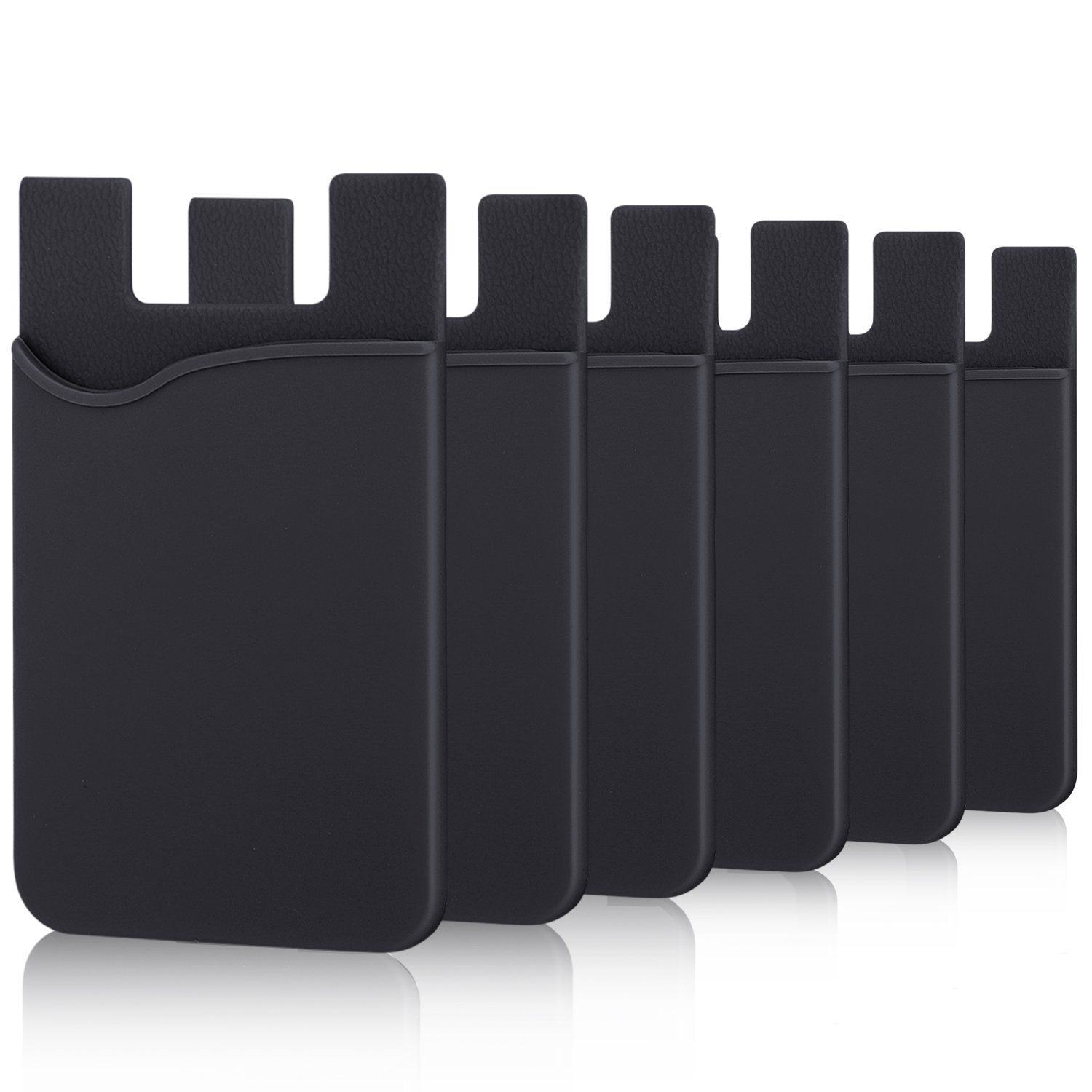 Adhesive Card Holder, 6 Pack Silicone Credit Card Holder for iPhone, Adhesive Silicone Back of Phone Wallet,Rubber Card Holder for Phone Case for iPhone 17 16 15 14 13 Pro Max,iPad,Samsung,LG,Tablet