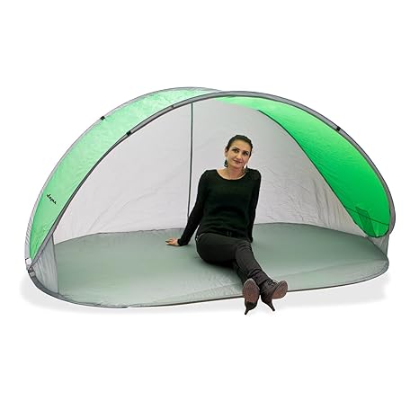 DEMA PopUp Strandmuschel grün/grau