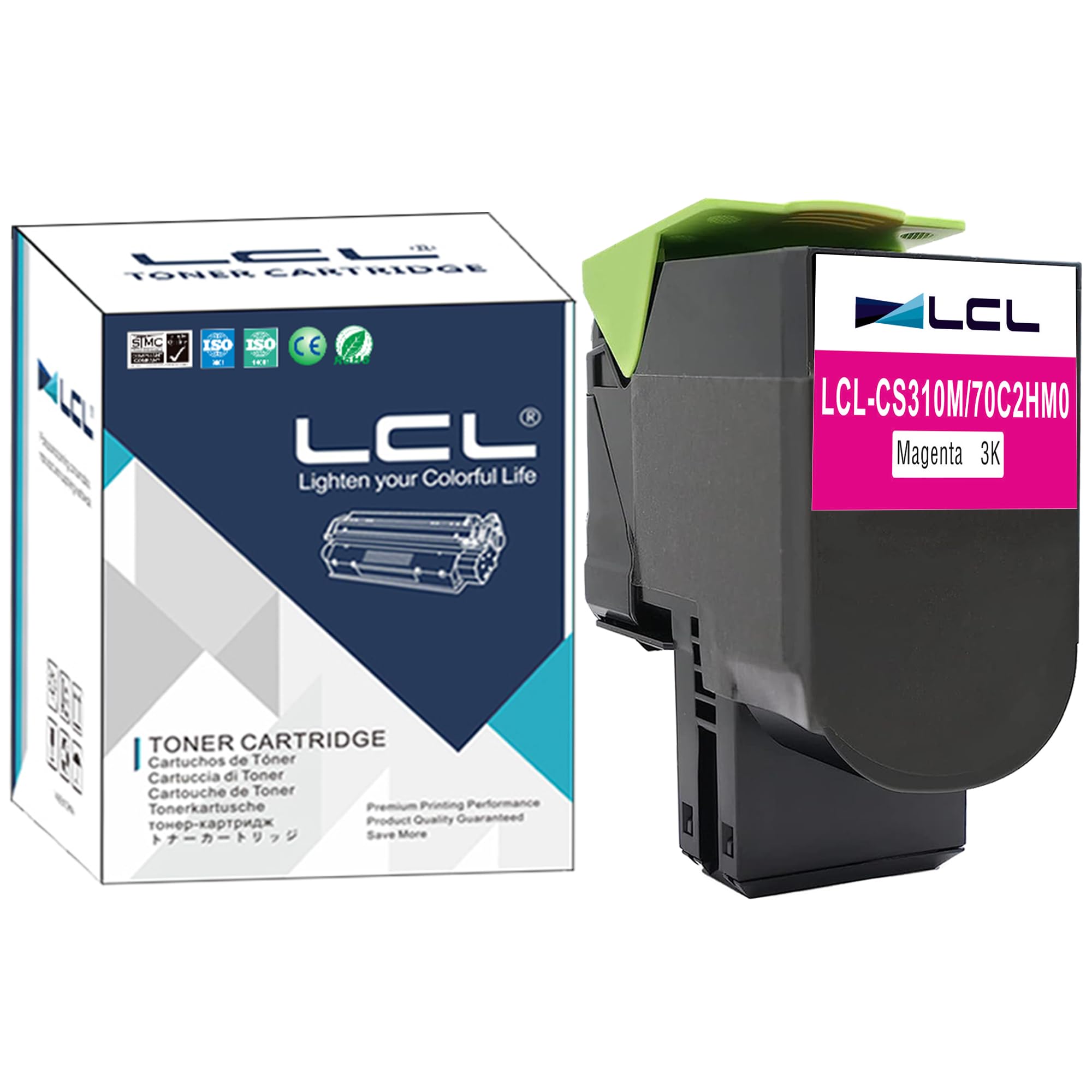 LCL 702HM Magenta Toner Cartridge cartridge Replacement for Lexmark 70C0H30 700H3 70C2HM0 70C2HME 702HME for Lexmark CS310 CS310n CS310dn CS410 CS410n CS410dn Cs410dtn CS510 CS510de CS510dte (1 Pack)