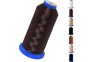 PESTOR Bonded Nylon Thread for Sewing-Heavy Duty Nylon Thread for Leather, Jeans and Weaving; Upholstery Thread Hair Thread; Outdoor Thread #69 T70 Size 210D/3 1400 Yards（Chocolate Brown）