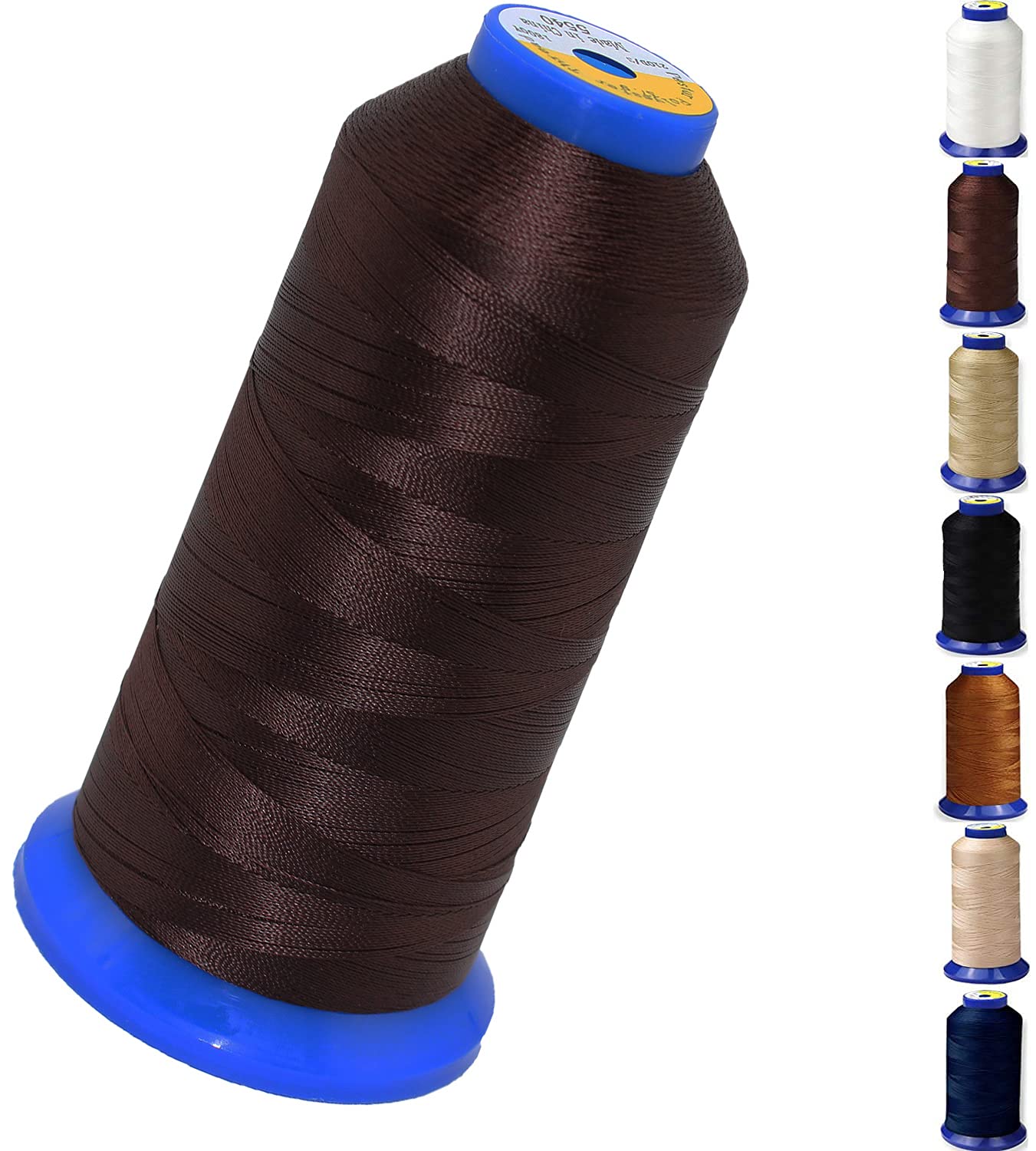 Bonded Nylon Thread for Sewing Leather,Upholstery,Jeans and Wig; #69 T70 Size 210D/3 1400 Yards (Chocolate Brown)