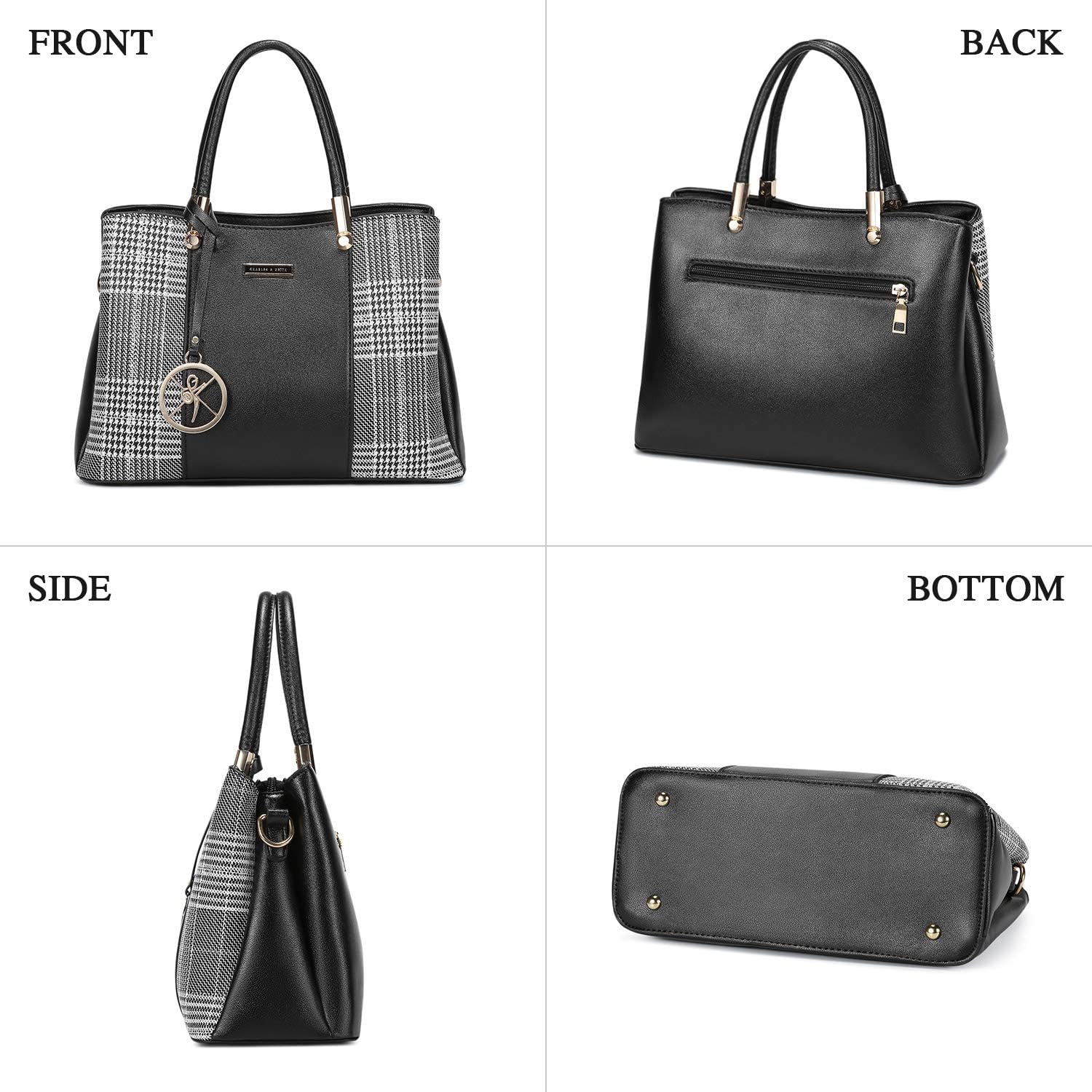 VINBAGGE Womens Leather Handbag Designer Shoulder Tote Crossbody Bag Elegant Top Handle Bag for Ladies