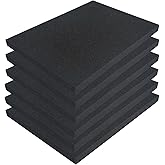 6 PCS 16" x 12" x 1" Polyurethane Foam Sheets Black Cushion Foam Panels | Foam Inserts for Cases,Black Foam Padding Cuttable Polyurethane Styrofoam for Cushion, Toolbox, Game Box, Storage, Crafts