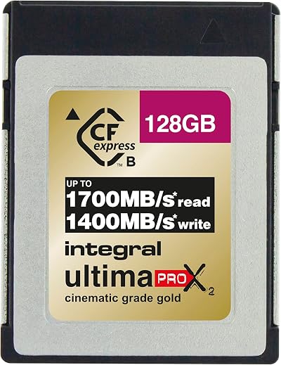 Integral 128GB CFexpress Type B Card 1700MB/s Read 1400MB/s Write 1300MB/s
