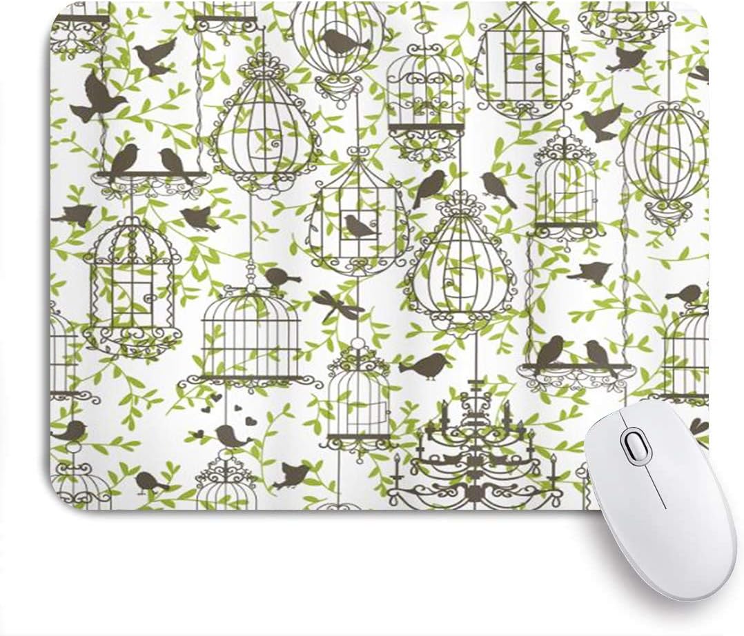 Miscery マウスパッド ツタの葉のビンテージアンティークの素敵な鳥かご愛カップルエスケープ自由現代 高級感 おしゃれ 防水 端ステッチ 耐久性が良い 滑らかな表面 滑り止めゴム底 24cmxcm Miscery マウスパッド 通販 Amazon