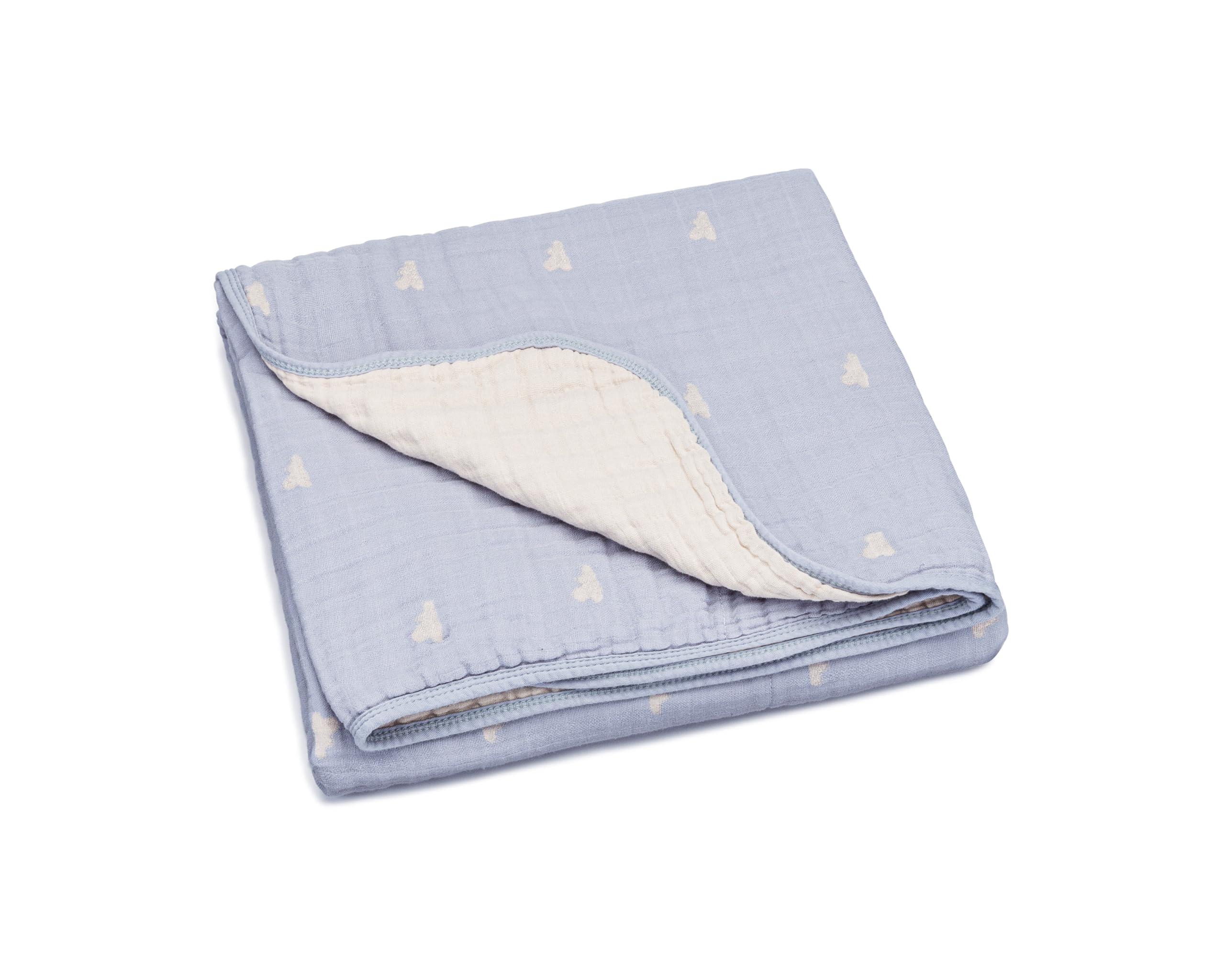 Parker Baby Muslin Blanket | 100% Soft Cotton Toddler Quilt & Baby Muslin Swaddle | Gender Neutral Design 47" x 47" Blanket Image