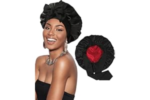 Adjustable Satin Bonnet for Sleeping Women Double Layer Hair Wrap Reduce Friction Prevent Frizz Natural Curly Hair