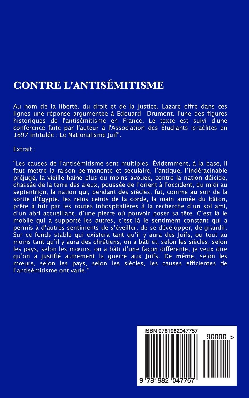 Amazonfr Contre Lantisémitisme Suivi De Le Nationalisme - 