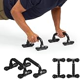 Champion Push Up Bars, Foam Grips &amp; Non-Slip Base (Black) | EVA Foam | Lightweight | Balance, Alignment &amp; Flexibility