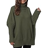 Oversized Turtleneck Sweaters for Women, Batwing Long Sleeve Knit Pullover for Fall and Winter