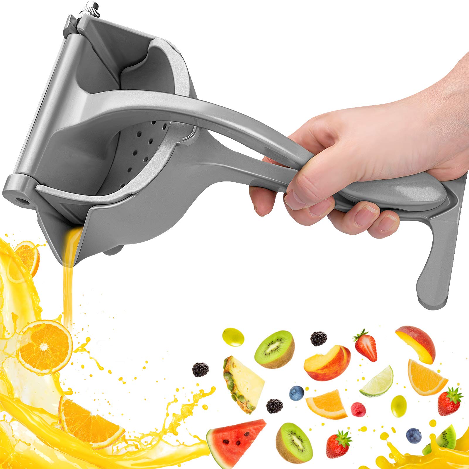 Manual Citrus Juicer,Automoness Lemon Squeezer, Heavy Duty Aluminum Alloy Juice Extractor Premium Manual Citrus Press Juicer Hand Squeezer for Orange Lemon Fruits