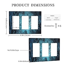 Spshian Light Switch Cover Teal Full Moon Forest 3