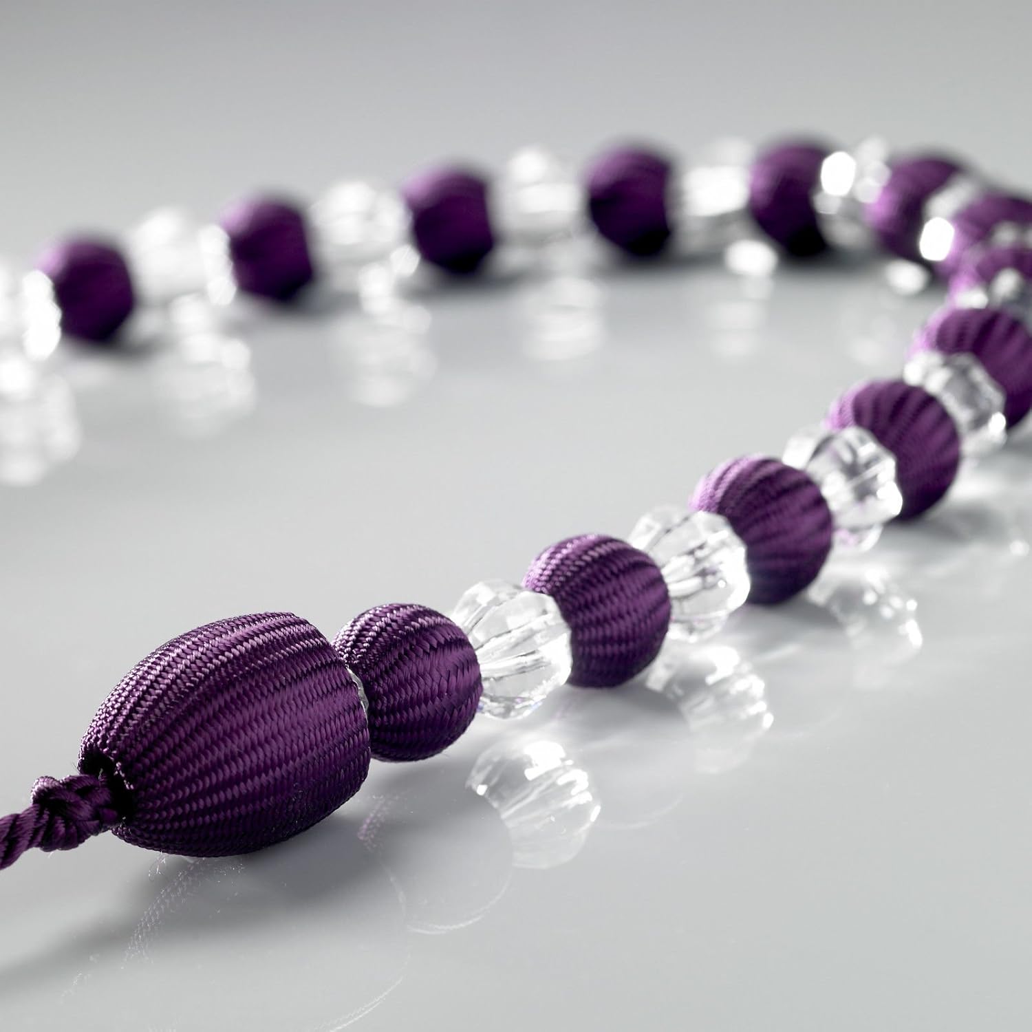 Earle Beaded Curtain Tie Back Bead Aubergine Purple Hallways