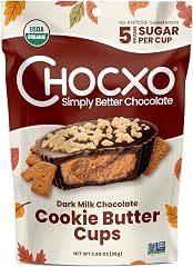 Chocxo Organic Dark Milk Chocolate Cookie Butter Cups, 3.45 OZ