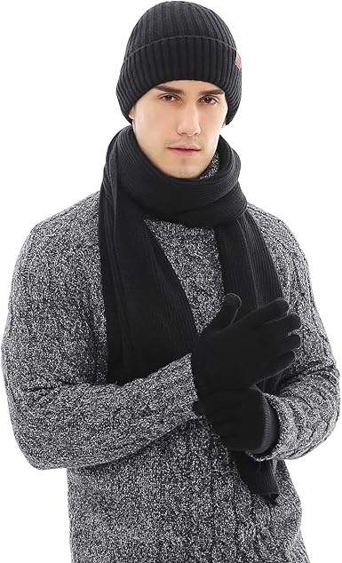 mens beanie hat and gloves