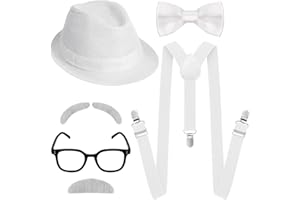 Cozypower 1920's Boys 100 Days of School 6 Pcs Old Man Costume Gangster Costume Set for Kids