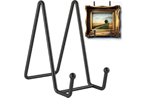 Petiy Beauty 2 Pack 6 Inch Plate Stands for Display, Black Iron Plate Holder Display Stand, Metal Frame Holder Stand for Picture, Decorative Plate Dish, Book, Photo Easel and Tabletop Artistic Work