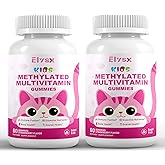 Elysx Kids Methylated Multivitamin Chewable Gummies, MTHFR Supplement with L Methylfolate, Magnesium, Biotin, Choline, Inositol, DHA, TMG & Coq 10, Immune & Brain Support, Strawberry Flavor, 120 Ct
