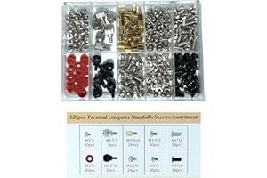 228 Pcs Computer Screws, M3,M5 Screws,Thumbscrews,Standoffs Screws Set Assortment Kit for Hard Drive Pc Case Motherboard Fan 