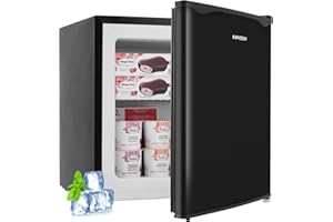 BANGSON Upright Freezer,1.1Cu.ft Mini Freezer with Removable Shelf, Single Door Mini Freezer for Home/Dorms/Apartment/Office (Black)