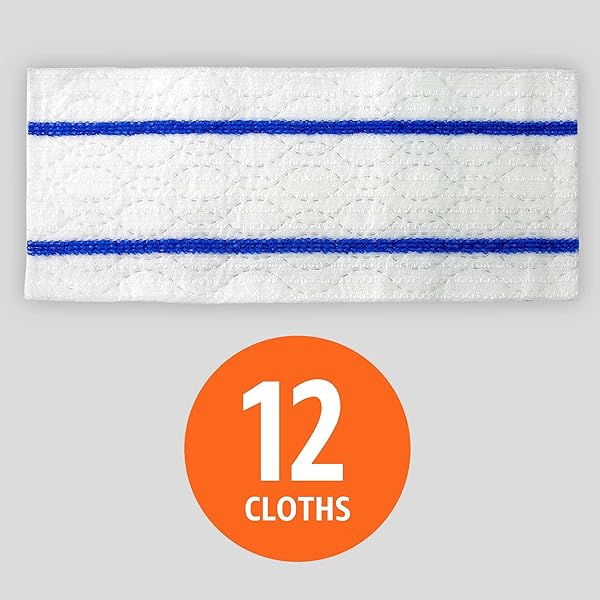 AMAZON BASICS WET MOPPING CLOTH REFILLS, 12 COUNT (FITS SWIFFER SWEEPER MOP HEADS)