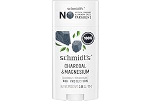 Schmidt's Aluminum-Free Vegan Deodorant Charcoal & Magnesium with 24 Hour Odor Protection, for Women and Men, Natural Ingredients, Cruelty-Free, 2.65 oz