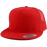 Trendy Apparel Shop Oversize XXL Structured Blank 5 Panel Flatbill Snapback Mesh Cap
