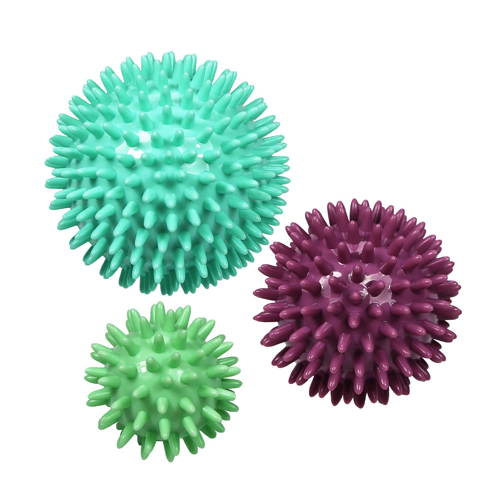 Spiky Massage Ball - Pack of 3 by ResultSport - 6cm, 8cm, 10cm - Plantar Fasciitis Recovery, Trigger Point Massage - Myofasical Relief, Exercise Stress Ball, Physio Pilates