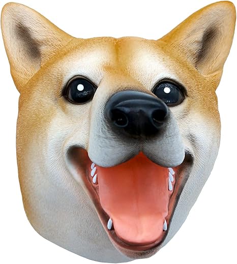 Tecesy Shiba Inu Hand Puppet Toys Dogs Puppets Role Play Toy Soft Rubber Realistic Shiba Inu Head