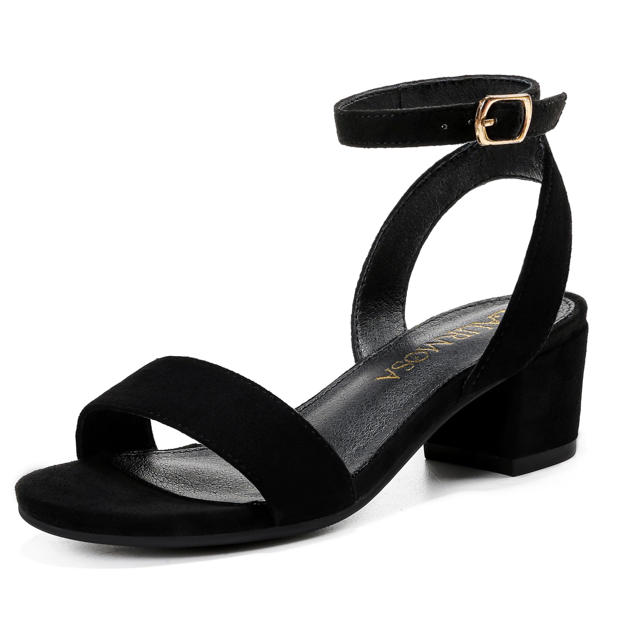 Photo 1 of LAURMOSA Little Girls Black Heels for Kids High Heels Tween Formal Dress Shoes Flower Girl Cute Open Toe Pumps Church Wedding Party Fancy Shoes Size 12 for Little Kids(L1033SuBlack 12)