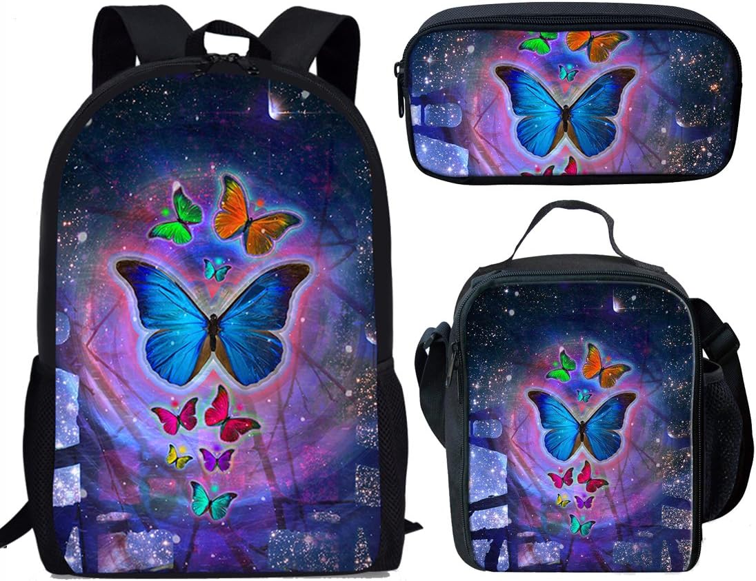 Nopersonality Pretty Butterflies Backpack for Girls School Travel Book