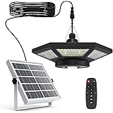 Solar Shed Lights Indoor, ICOFRU Solar Powered Motion Sensor Light 5 Lighting Modes, Solar Pendant Light Outdoor with Remote 