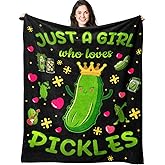 Rnmkertio Pickle Blanket Pickle Gifts for Pickle Lovers Pickle Throw Blanket Pickle Bedding Decor Stuff Gifts for Girls Women 50"x40"