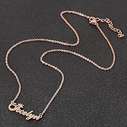 SKQIR Personalized Name Necklace Rose Gold