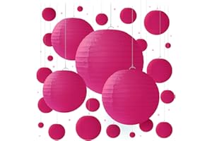 Hot Pink Paper Lanterns - 25 Piece Set - Party Decorations for Birthdays, Weddings and Special Occasions by Avoseta