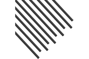 FOCMKEAS 10Pcs Carbon Fiber Rod, 3mm x 400mm Solid Matte Round Bar Pole for RC Airplane DIY Craft Kite Model Car(Black)