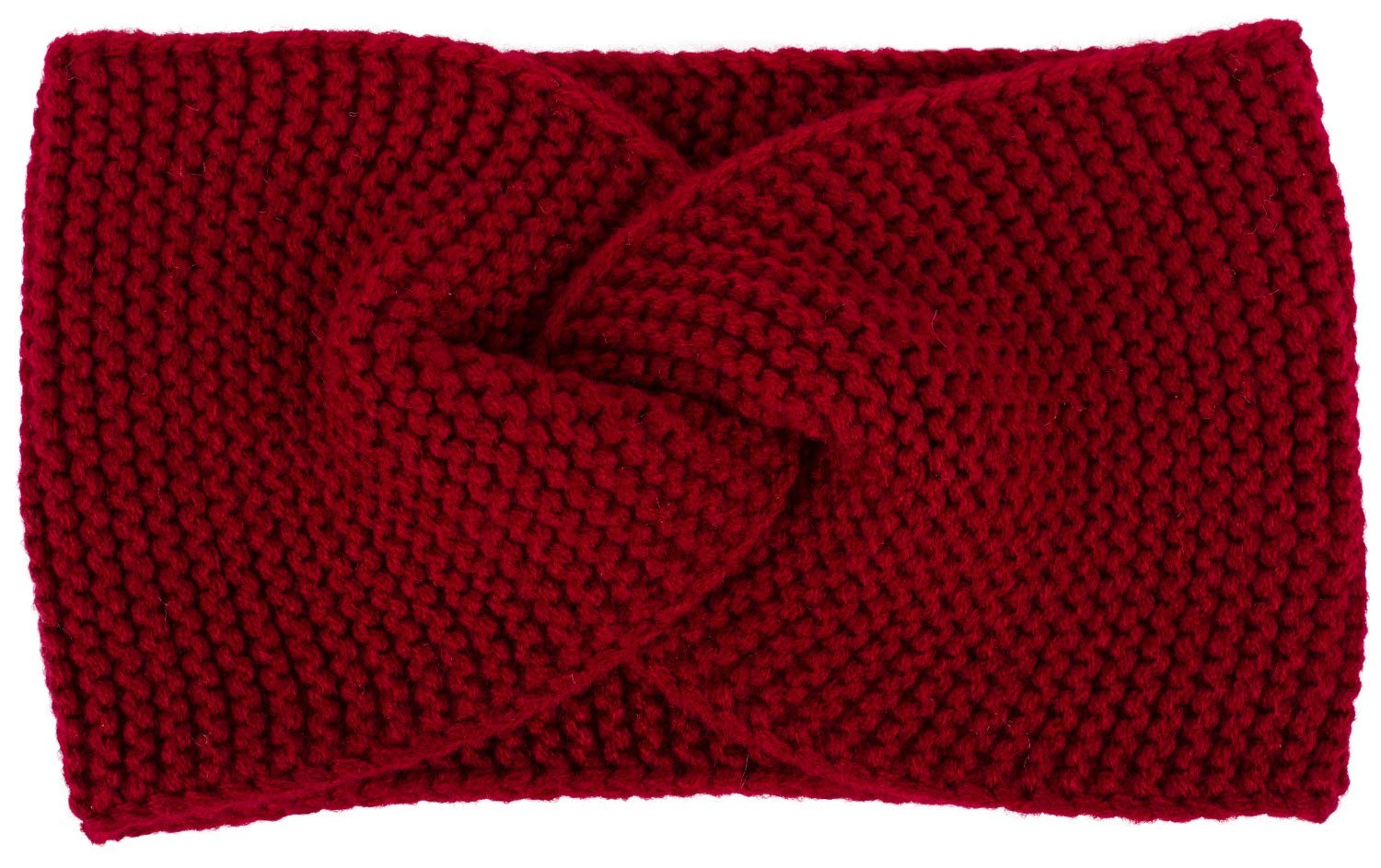 styleBREAKER Women Fine knit headband with twist knot, frizz pattern, warm winter hair band, headband 04026054, color:Claret-Red